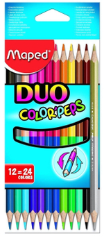 Карандаши 24 цв. COLOR'PEPS из липы, двусторонние, коробка (Мапед)