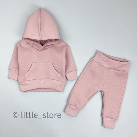 Комплект из футера с начесом "Simple" Пудра