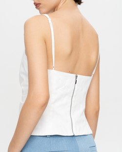 Драпированный топ из хлопка с розой