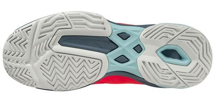 Женские Кроссовки теннисные Mizuno Wave Exceed Light AC - белый, небесный, Оранжевый