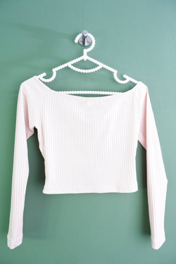 Топ Laatu короткий в рубчик, маркировка S, визуально 44 размер