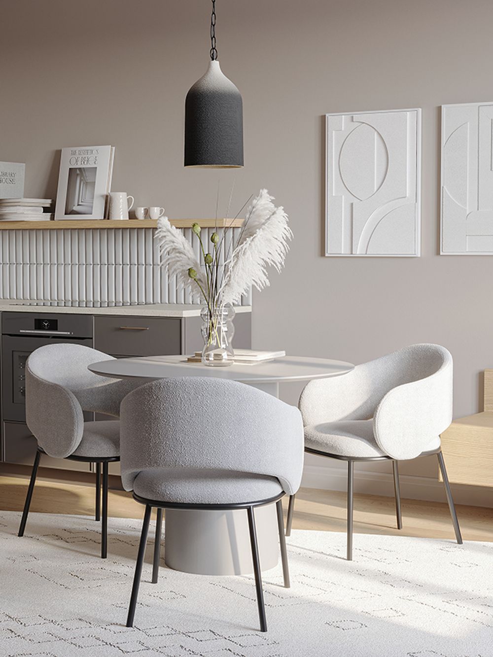 Светильник подвесной Sustainable collection, Ø22х39 см, черный/белый