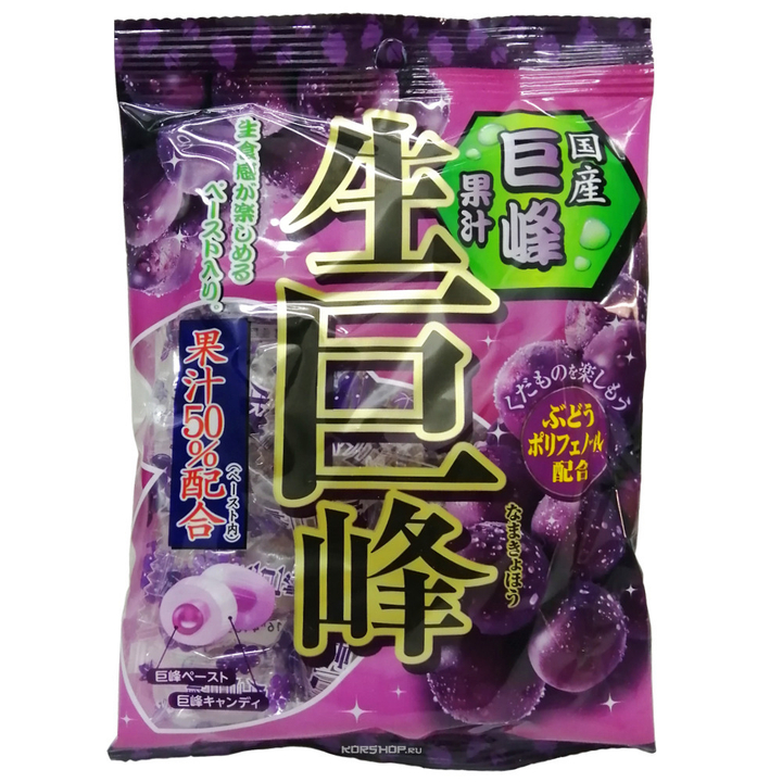 Карамель леденцовая Ribon Nama Kyohou с начинкой со вкусом винограда 70 г