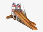 Зимняя деревянная горка "IgraGrad Snow Fox 19" с тремя скатами