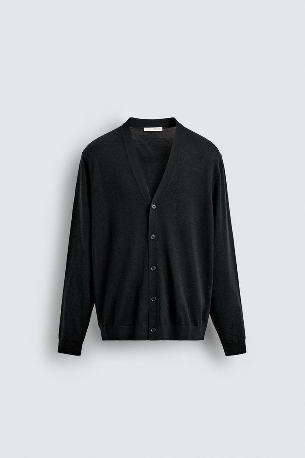 ZARA КАРДИГАН ИЗ 100% ШЕРСТИ, ЧЕРНЫЙ