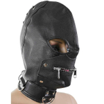 Шлем БДСМ с молнией напротив рта (Цвет: черный)