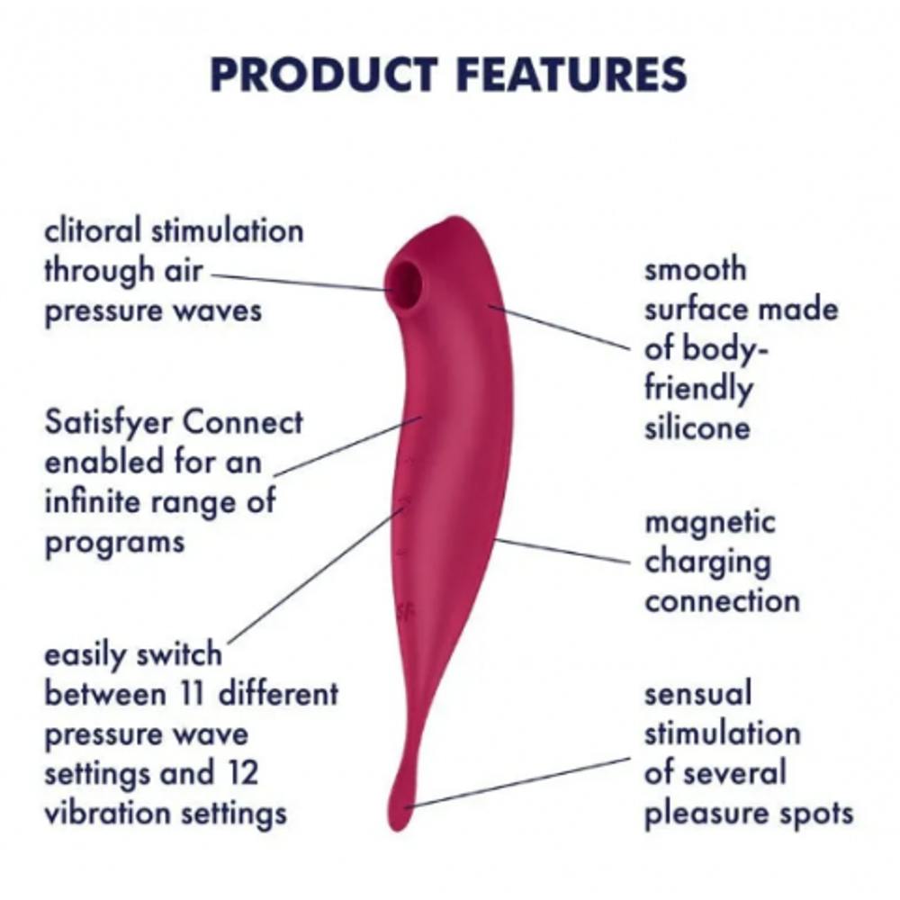 Вибратор с воздушной стимуляцией клитора Satisfyer Twirling Pro красный