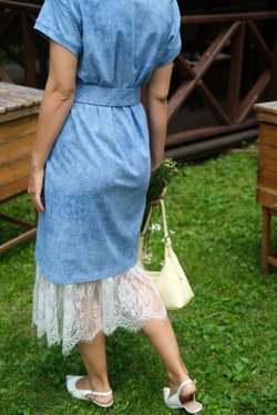 Платье-футболка из хлопка в голубом цвете