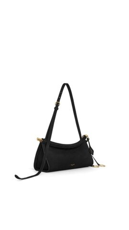ALAÏA СУМКА LE CLICK EAST WEST ИЗ НУБУКА, ЧЕРНЫЙ