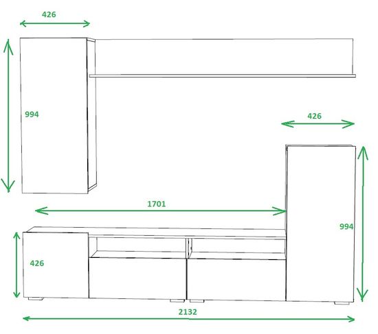 Гостиная ЛИЯ белый / белый глянец