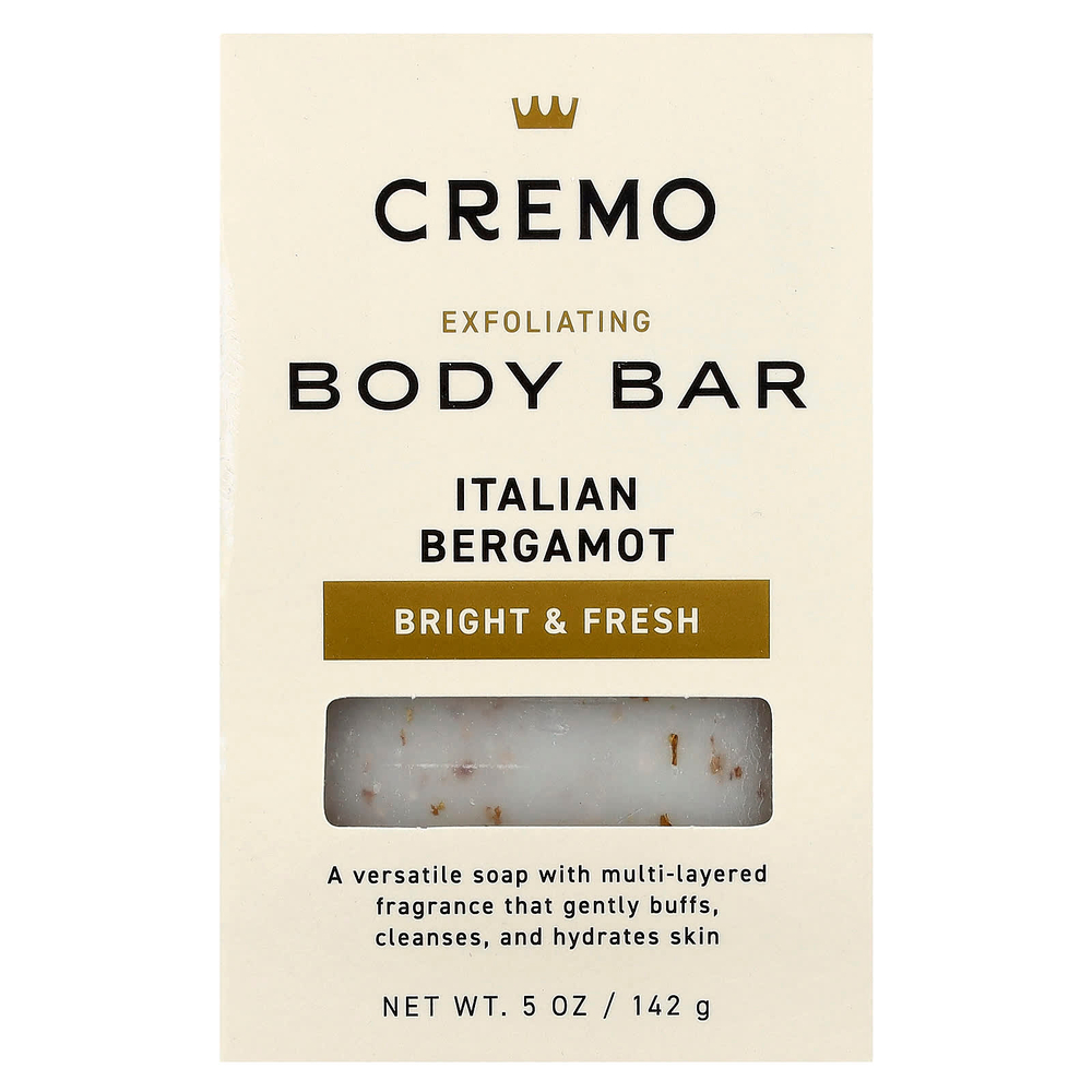 Cremo, Отшелушивающее мыло для тела, итальянский бергамот, 142 г (5 унций)