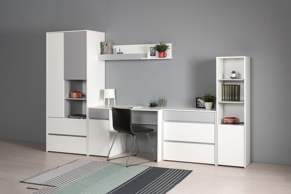 Торонто шкаф для одежды 13.333 Белый/Серый