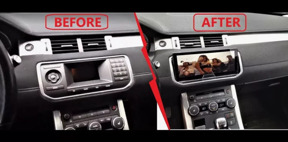 Магнитола для Range Rover Evoque 1 2011-2018 (ШГУ Bose) - Carmedia HP-8805L-FW монитор 12.3" в стиле Audi на Android 11, CarPlay, 4G SIM-слот