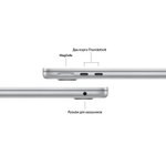 MacBook Air 13 M3 (2024), 8/256Gb, Серебристый