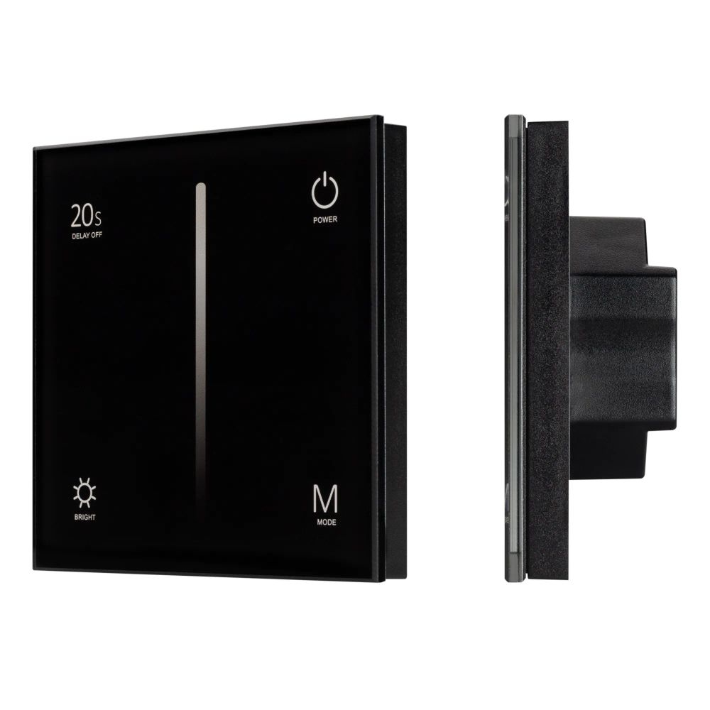 Панель SMART-P6-DIM-G-IN Black (12-24V, 4x3A, Sens, 2.4G) (Arlight, IP20 Пластик, 5 лет) 034780