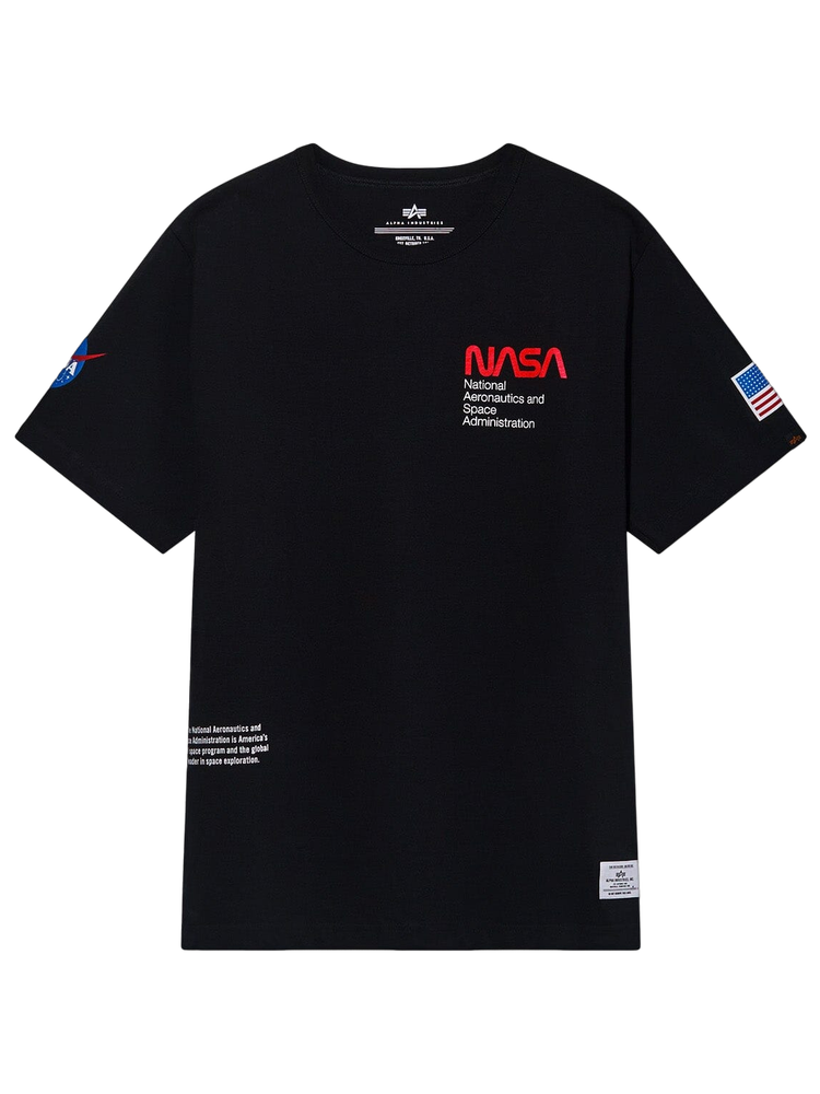 Футболка Alpha Industries Nasa Worm Logo Tee Black