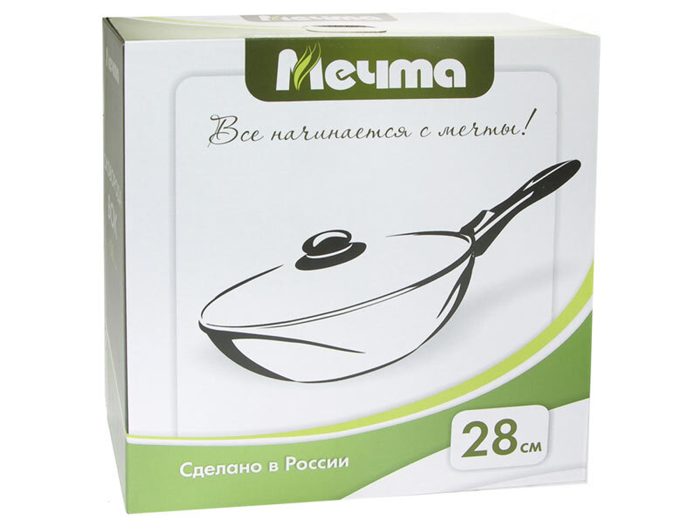 Сковорода ВОК 28см Гранит star с съемной ручкой и стеклянной крышкой