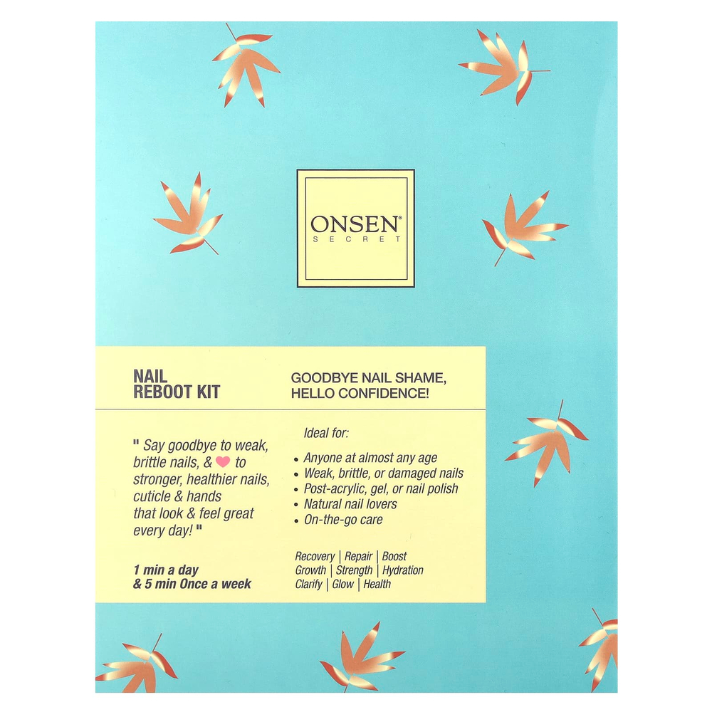 Onsen Secret, Набор для восстановления ногтей с маслом, набор из 7 предметов