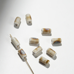 Бусина в форме трубочки, 5,9*10мм, кремовая, глазурированный фарфор