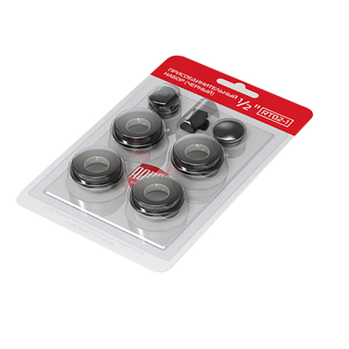 Комплект для радиатора 3/4'' без кронштейнов (черный) ROYAL THERMO