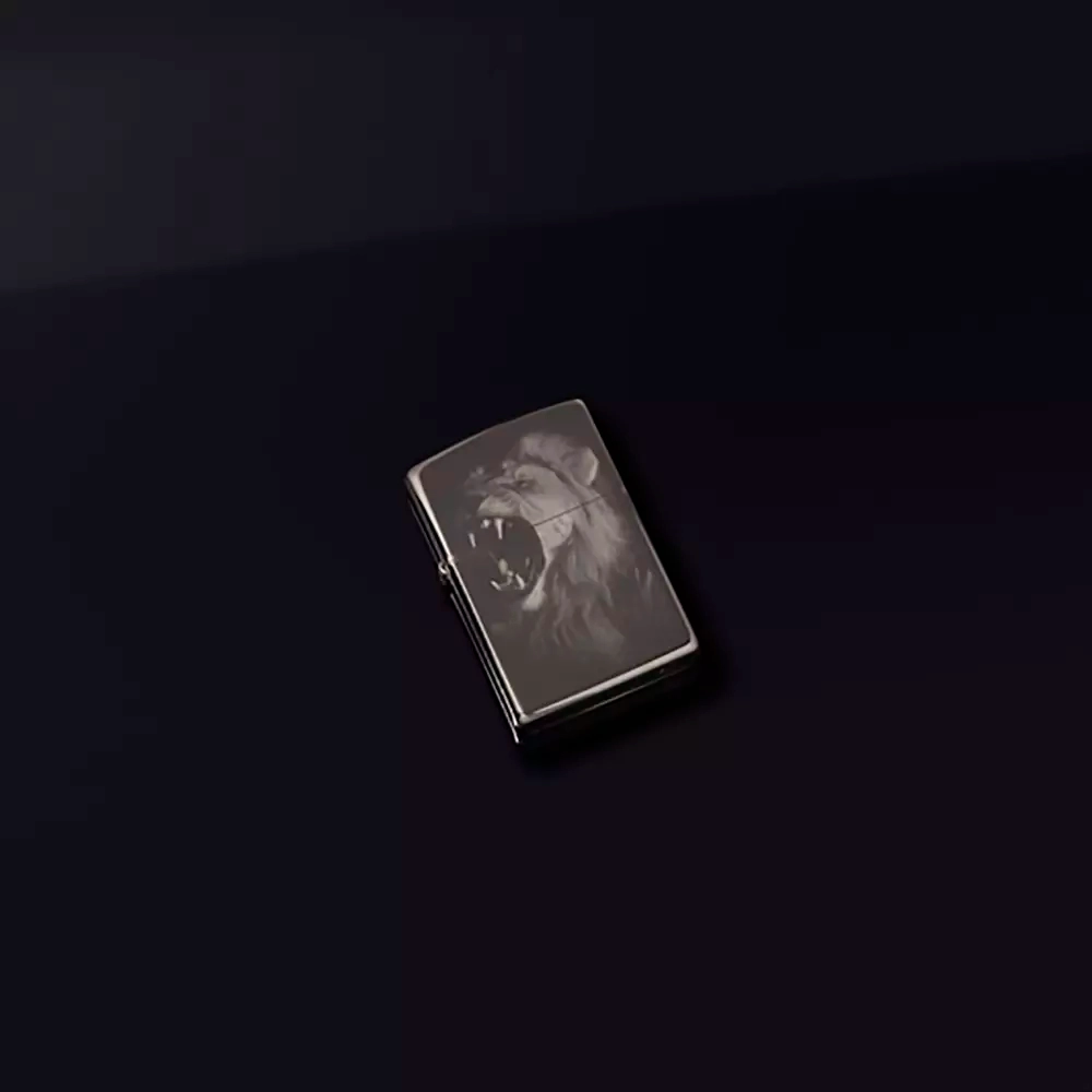 Зажигалка Zippo 49433 Lion Design, Black Ice