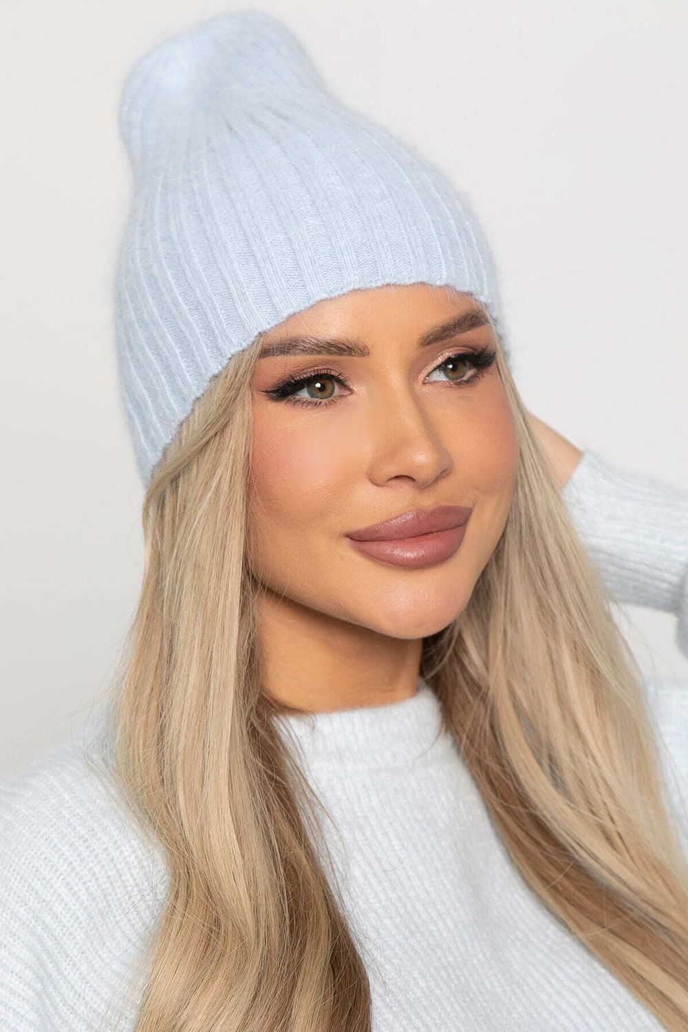 Шапка однослойная Большой город (нежно-голубая) Ш26-4М LT Collection