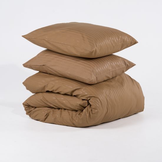 Простыня на резинке Brown, 90x200х30, страйп полисатин HOMY