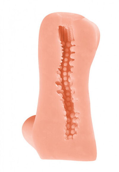 Мини-мастурбатор Angie с рельефом, (вторая кожа) (Цвет: телесный)