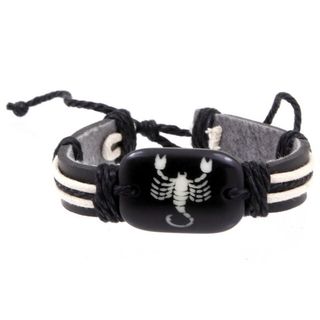 Фенечка - 23 Скорпион (черная/белая нить)