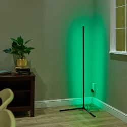 ULM-T630 10W-RGB-DIM-RC BLACK Торшер напольный светодиодный. 10W. RGB свет. Диммер. Пульт ДУ в-к. Черный. ТМ Uniel