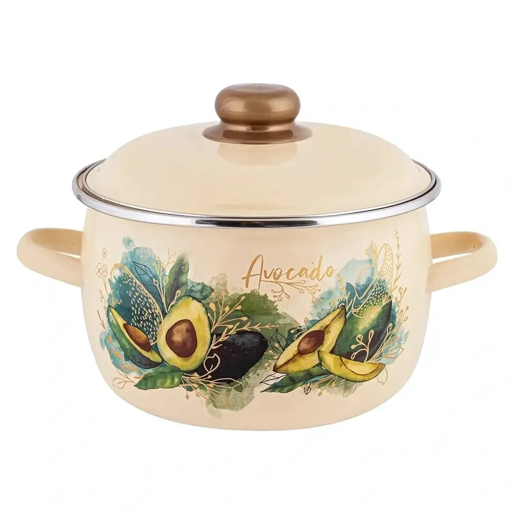 Кастрюля эмалированная 2л «Avocado» Appetite сферическая 1MC161P