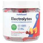 Nutricost, Электролиты, улучшенный комплекс для увлажнения, фруктовый пунш, 40 пакетиков по 4 г (0,14 унции)