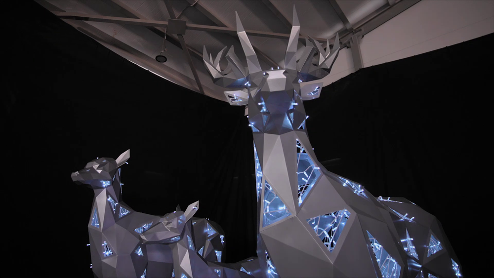 Полигональный светодиодный "Олень золотой" 4 м