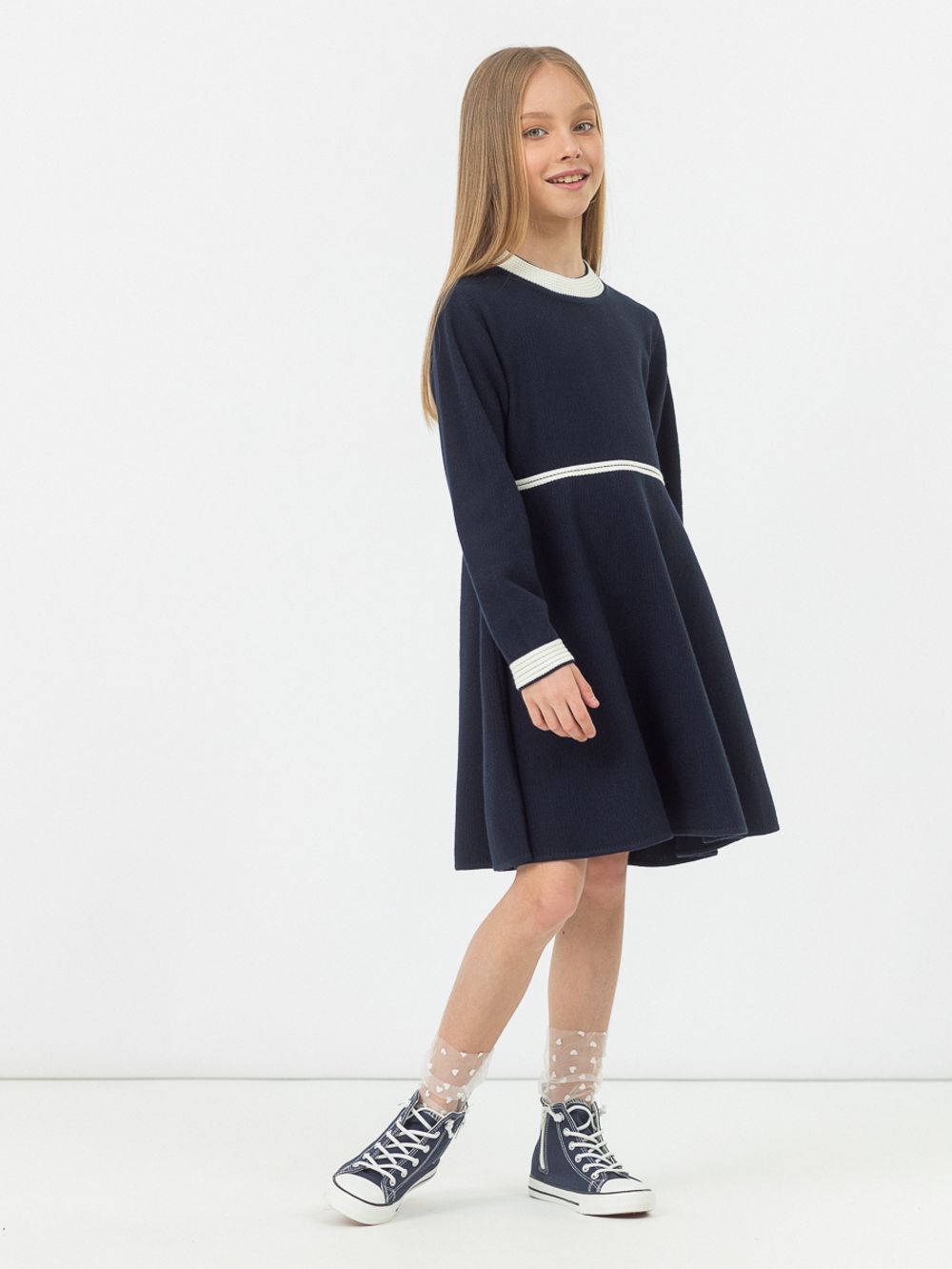 Платье для девочки в школу AT1017 синий