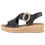 Gabor Leather One Strap Sandals 4.5cm Women"s Black