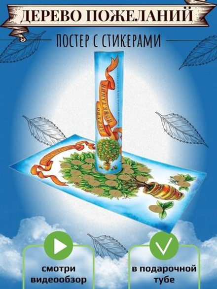 Постер "Дерево пожеланий" в подарочном тубусе
