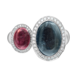Кольцо с Турмалином и Бриллиантами, Эмаль, R0178-91/1