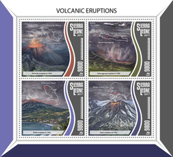 Сьерра-Леоне, 2017. (srl17802) Извержения вулканов (мл+блок)