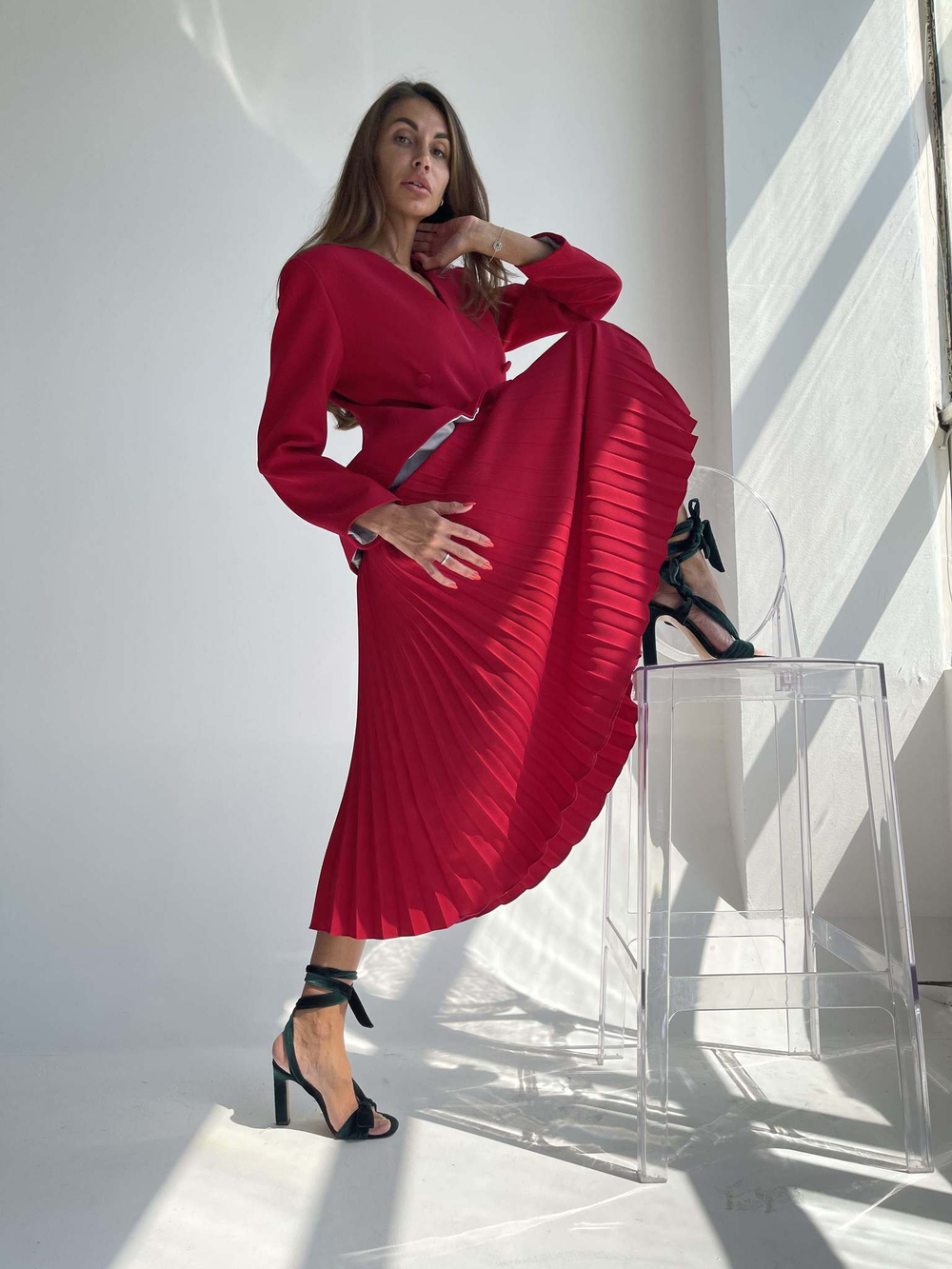 Пиджак двубортный в винном оттенке