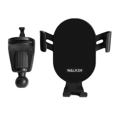 Автодержатель WALKER CX-051 гравитационный на воздуховод, с беспроводным ЗУ, черный