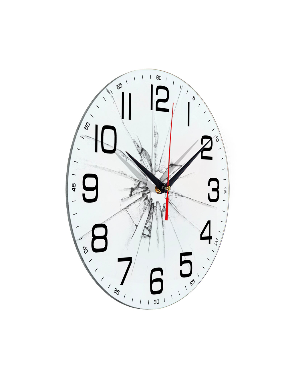 Настенные часы Идеал Разбитое стекло, 28 см,