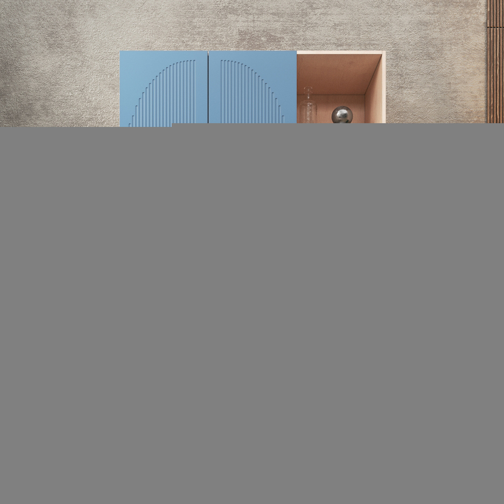 Шкаф Агератум МДФ двухсекционный с стеллажом Сапфир структурный (0,3) G4018-62A матовая - Дуб молочный 8622  190*45*240