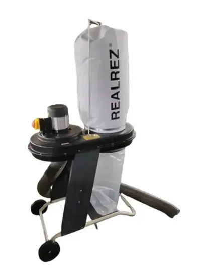 Стружкоотсос REALREZ FM200/220В / Промышленный пылесос для уборки древесных стружек 550 Вт / Вытяжка для стружки и опилок со шлангом