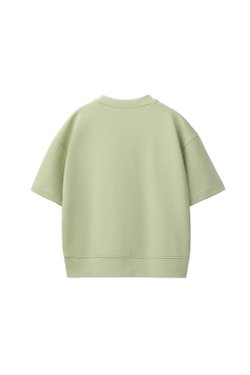 ZARA ТОЛСТОВКА С КОРОТКИМИ РУКАВАМИ И РЕЛЬЕФНОЙ НАДПИСЬЮ, ЛИНЯЛЫЙ ЗЕЛЕНЫЙ