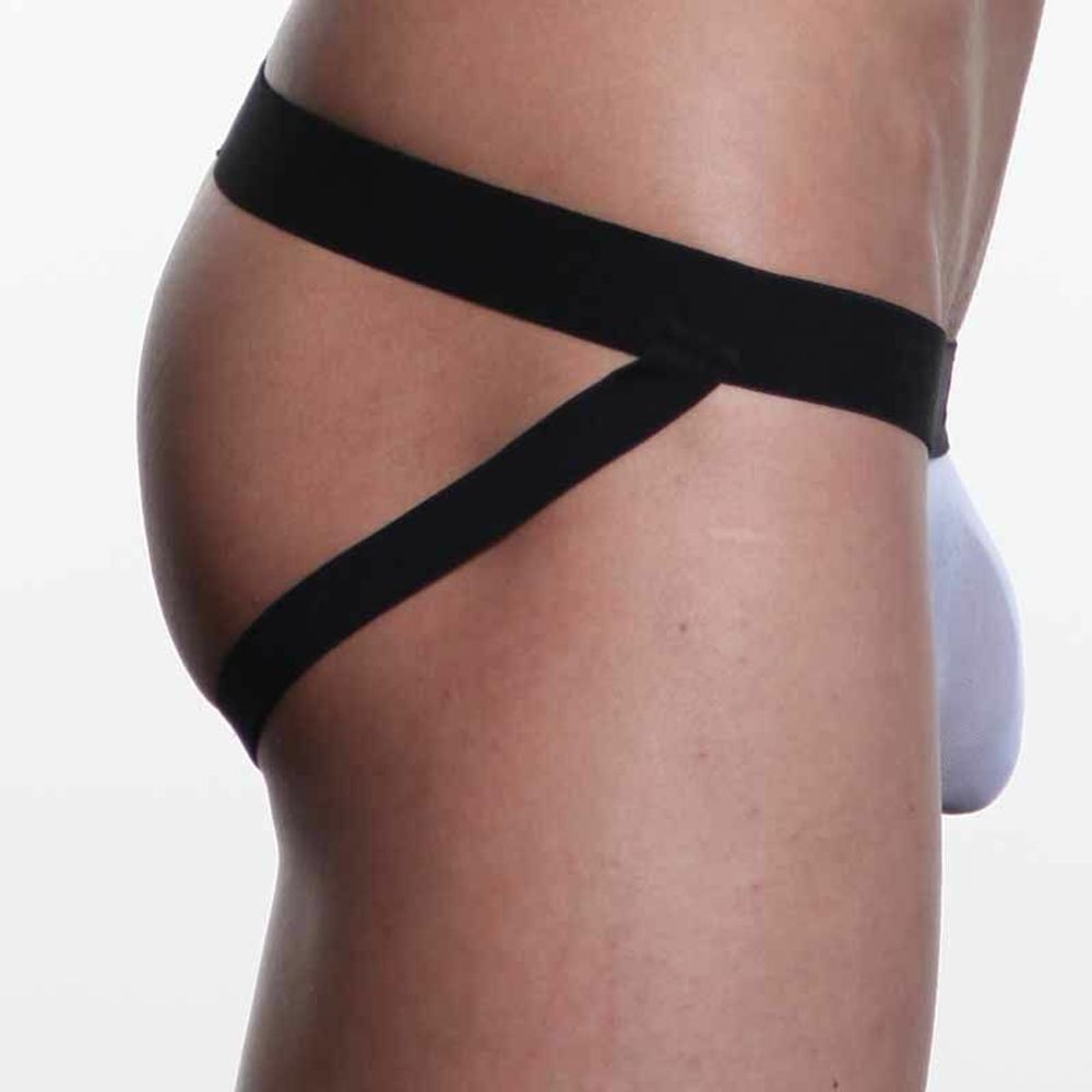 Мужские трусы джоки WangJiang в сетку белые WG00099