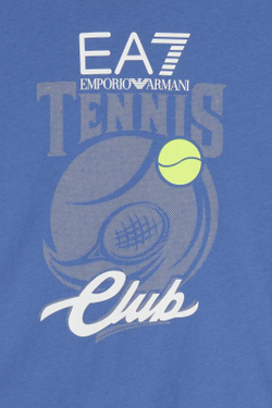 Футболка для мальчика теннисная EA7 Boy Jersey T-Shirt - небесный