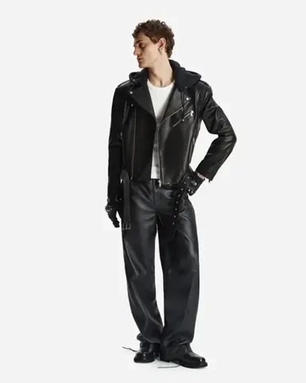Брюки Biker из кожи Наппа
