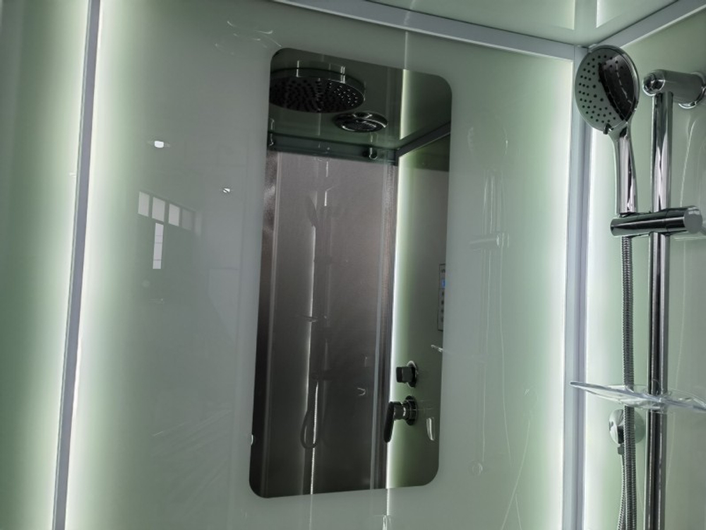 Душевая кабина Esbano (Эсбано) ES-L100CR, с низким поддоном, с электрикой и LED освещением, 100х100х210