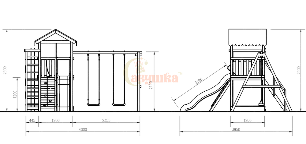 Детская площадка Савушка Мастер 5 (Махагон) 4 сезона