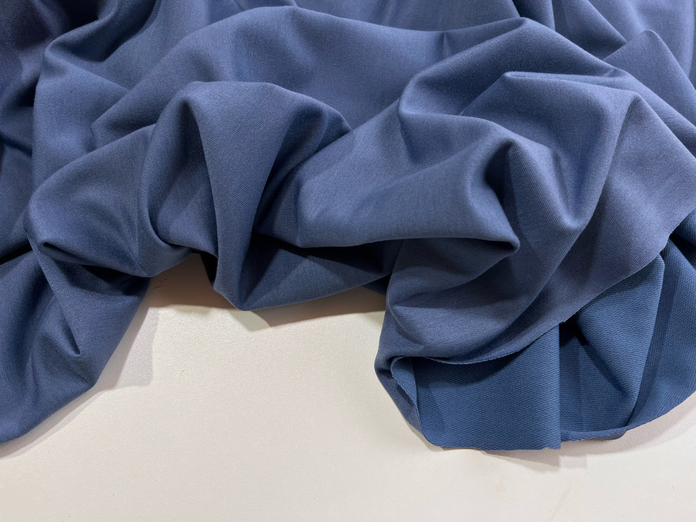 ТЕМНО-ГОЛУБОЙ - Футер 2х-нитка с ПЭ, пенье (Елена) (к1 мятый)